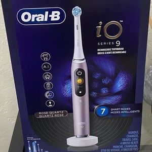 Oral-B iO Series 9 Electric Toothbrush with 4 Brush Heads, Black & Rose Pink